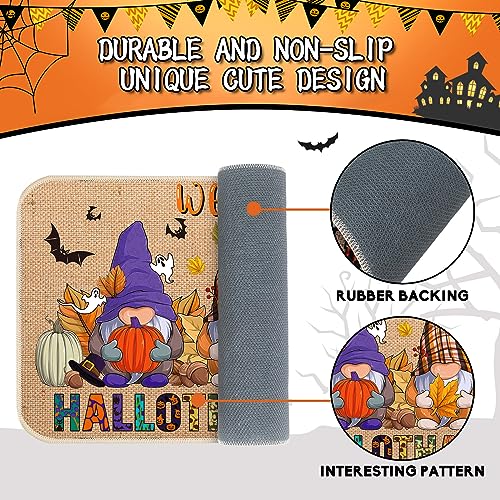 Halloween Gnome Doormat with Dwarf Pattern – Spooky Fall Entryway Rug