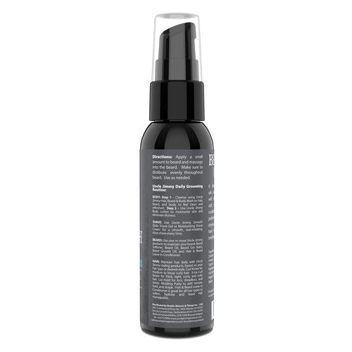 Uncle Jimmy Beard Growth Oil with Biotin | Natural Beard Care for Thicker, Fuller Healthier Beard | Men's Facial Hair Treatment for Grooming | Increases Thickness and Volume 2 Fl Oz