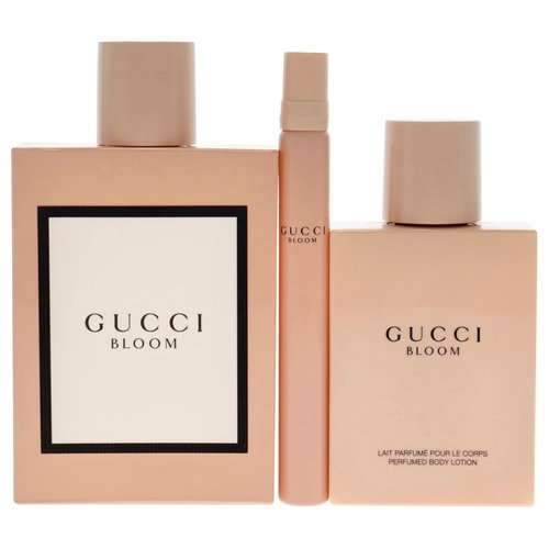 Gucci Bloom Gift Set - 3.3oz EDP Spray, 3.3oz Body Lotion & 0.33oz EDP Spray for Women