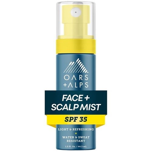 Oars + Alps Sunscreen Spray Mist - SPF 35 Face & Scalp Protection, Water & Sweat Resistant, 1.5oz
