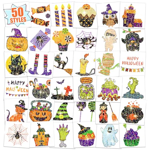 Halloween Glitter Temporary Tattoos for Kids - 50 Sheets Partywind