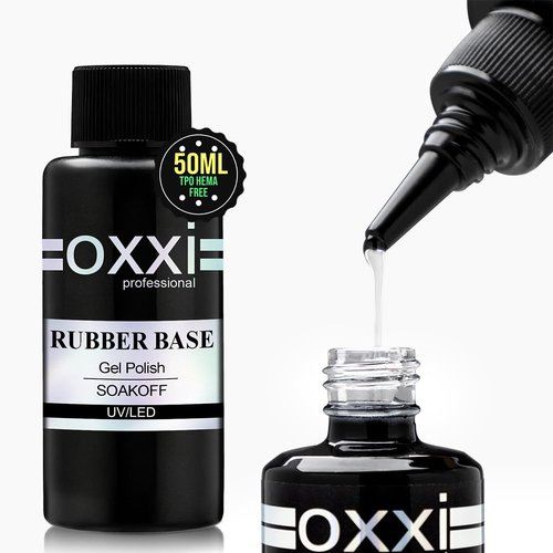 OXXI Professional Big Size 50ML Rubber Base Coat Gel Nail Polish Tpo Hema Free,Large Capacity Refill Pack Nail Base Coat