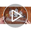 Halloween Ghost Table Decoration with LED Lights - Wooden Indoor Decor