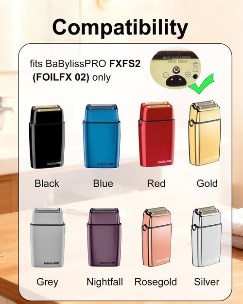 BaBylissPRO Shaver Charger Cord - Compatible with FOILFX02 & FXFS2 Metal Double Foil Razor
