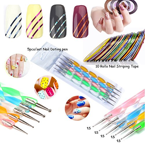 Nail Stamping Kit 4pc Heart Lace Plate & Dotting Tools - Style B