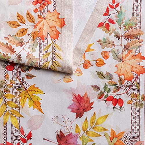Amarante 14.5 x 90 Inch Cotton Table Runner - Elegant Holiday & Fall Decor