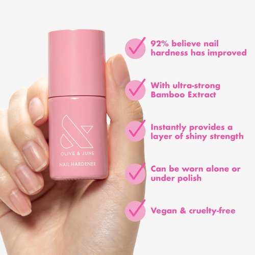 Olive & June Nail Hardener - Strengthens & Protects Nails with Bamboo Extract | Vegan & Cruelty-Free