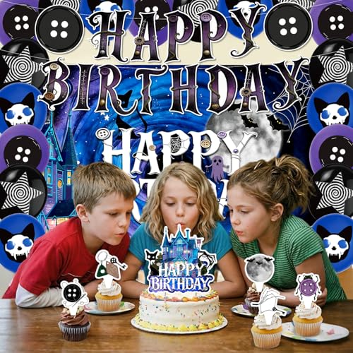 Halloween Party Decorations Set with Cake Toppers Banner Balloons and Backdrop - 42 Pieces