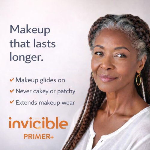 InviCible Primer+ Face Primer For Makeup with 17% Vitamin C, Brightening & Illuminating, Evens Skin Tone, Smoothing, All Skin Types, No Pilling, Grips Makeup, Fragrence Free, Vegan, 1fl oz