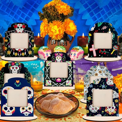 Dia De Los Muertos Decorative Picture Frames Set of 12 - Mexican Folk Art Altars