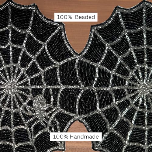 Halloween Spider Web Table Runner - Heat & Spot Resistant Spooky Decor - 13x36 Inches