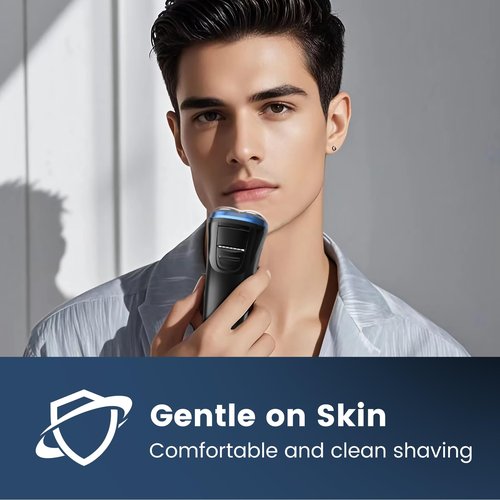 Electric Razor for Men, Uythumidid Rechargeable Men’s Electric Shavers, Wet & Dry Shaver with Pop-up Trimmer, Waterproof Cordless Portable Razor with Safety Lock, Perfect for Men, Blue