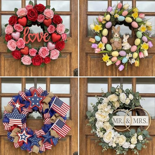 Wire Wreath Frames Set - 8, 12, 16 Inch with Floral Wire & Tools for DIY Crafts