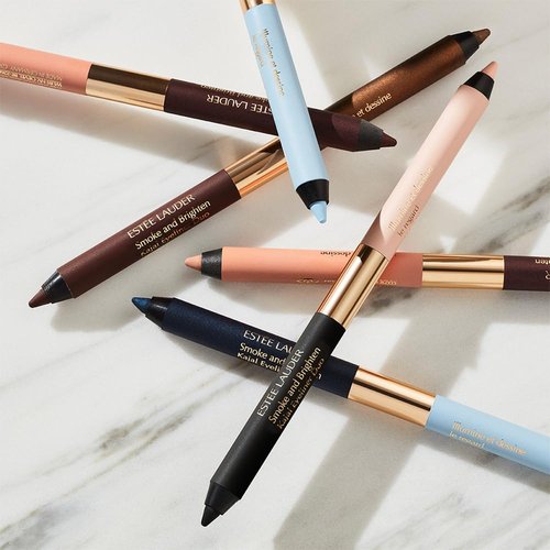 Estée Lauder Kajal Eyeliner Pencil Duo - Smoke & Brighten, Long-Lasting Waterproof, 0.03 Ounce