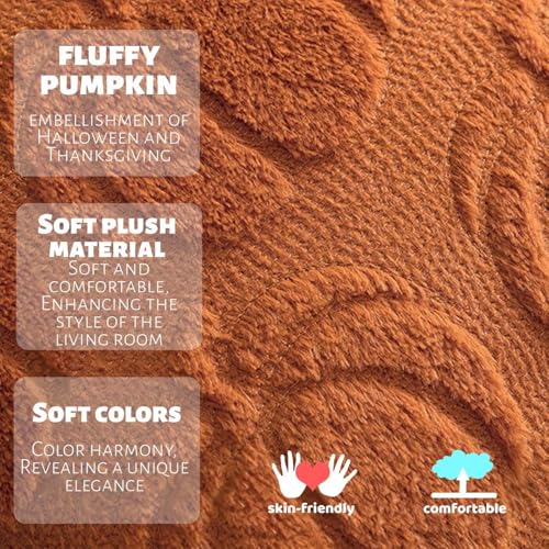 2-Pack Fall Throw Pillow Covers 18x18 Pumpkin Halloween Autumn Decor - Dark Rust