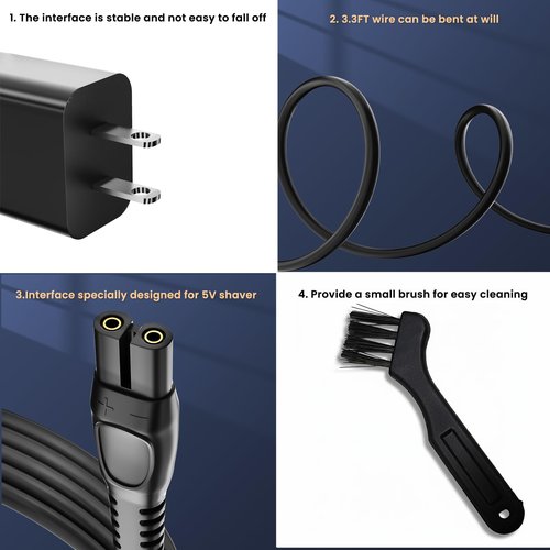 BENSN USB C Charger Compatible with Philips Norelco One Blade 360 QP6542 QP6552 QP2724 QP2834 QP1924 QP4631 QP6507 QP4530 MG5910 MG7910 MG9510, for Phillips Electric Beard Trimmer Charging