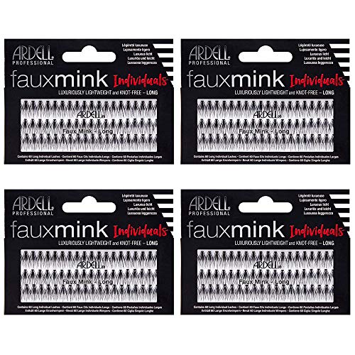 Ardell Faux Mink Individual False Eyelashes Long Black 4 Pack - Natural Look & Reusable