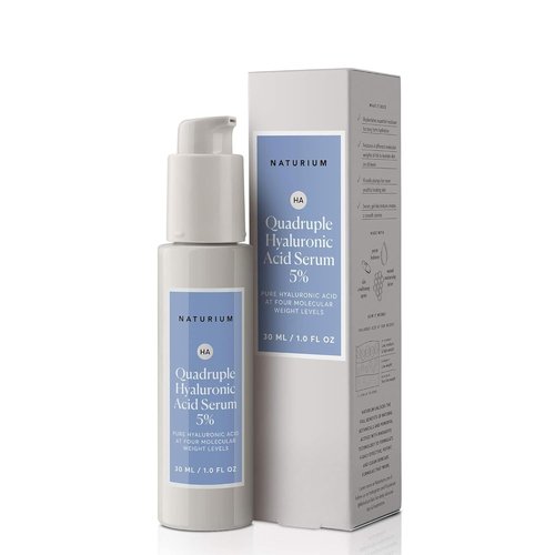 Naturium Quadruple Hyaluronic Acid Serum - Hydrating & Plumping Anti-Aging Face Serum | Fragrance-Free, 1 oz