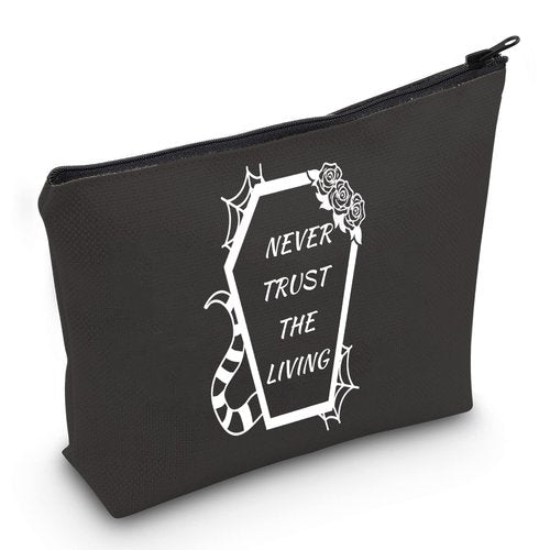 JXGZSO Ghost Movie Gift Horror Movie Cosmetic Bag Halloween Ghost Makeup Bag Never Trust The Living Cosmetic Bag (Never Trust The Living b)