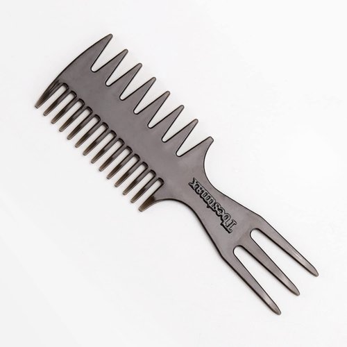 Skiennix Hair Comb Styling Set - Double-Sided Brushes & Afro Pick for African American Hair | 2-Piece Black Set