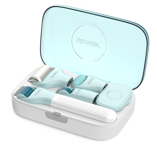 Gdbanlimi 10 in 1 Derma Roller Kit, 0.25mm Microneedling Roller Microneedle Derma Roller with, Facial Beauty Roller Skin Care Tools, 10 Replaceable Heads and Storage Case
