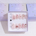 Light Rain Small Size Hand-made Press on Nails, 3D Gel UV Finished False nails with Design by Professional Manicurist