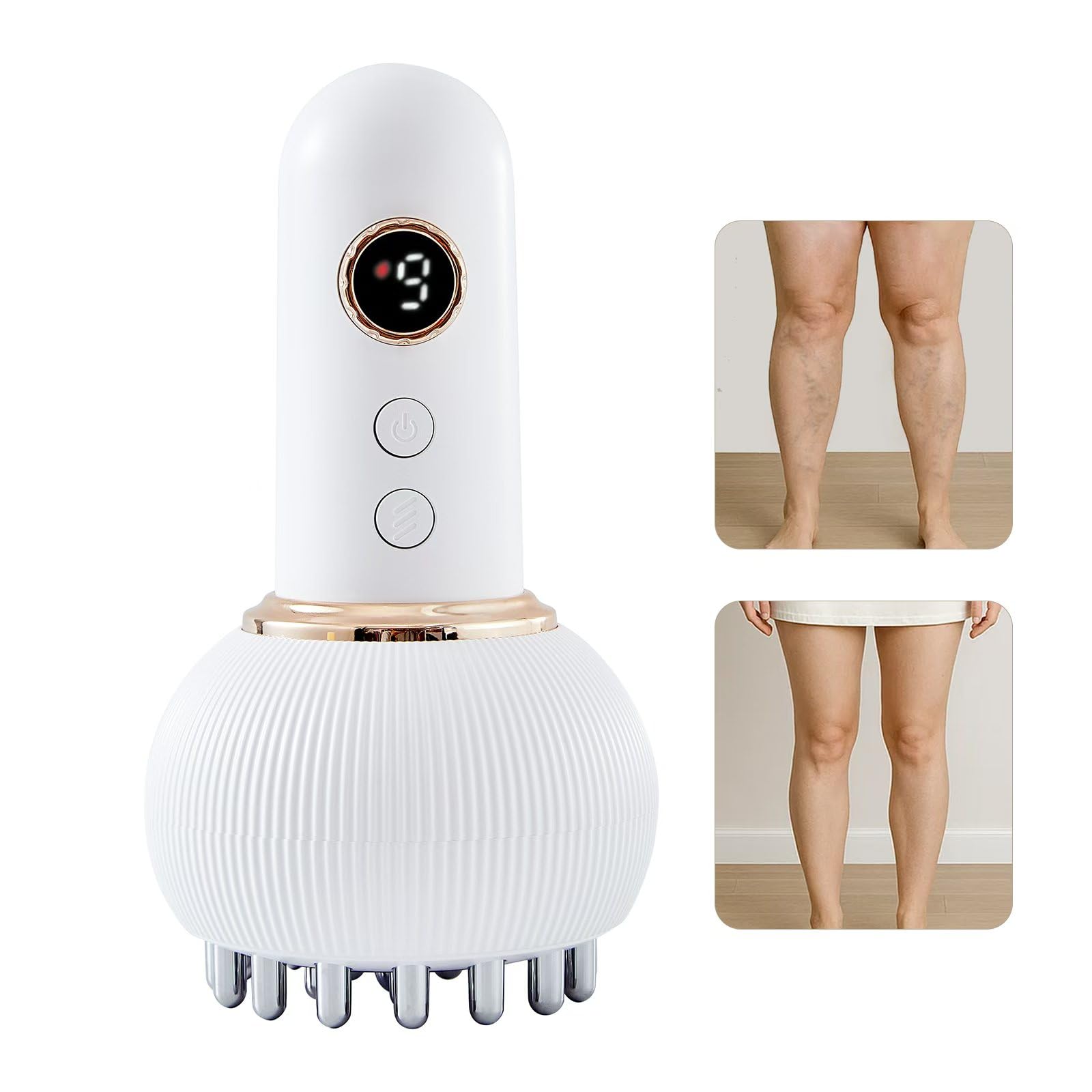Yuonry Lymphatic Drainage Massager & Anti Cellulite Massage Tool, Helps Reduce Stretch Marks & Cellulite, for Legs, Arms & Belly, Body Sculpting Machine with Microcurrent, Light, Heat & Vibration