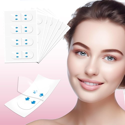 Neck Tape Lifting Invisible, 96 PCS Face Lift Tape Invisible, Facelift Facial Lifter Strip Lift Turkey Neck, V Edge Patches for Instant Lifting & Tightening Sagging Skin/Loose Skin/Wrinkles/Jowl/Eye
