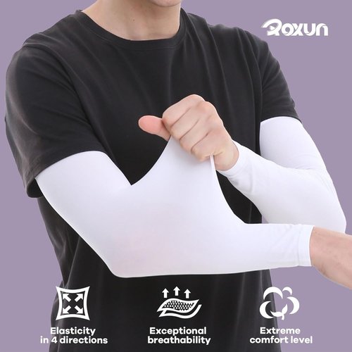 ROXUN Arm Sleeves - Cooling UV Sun Protection Compression for Men & Women | Athletic Fit