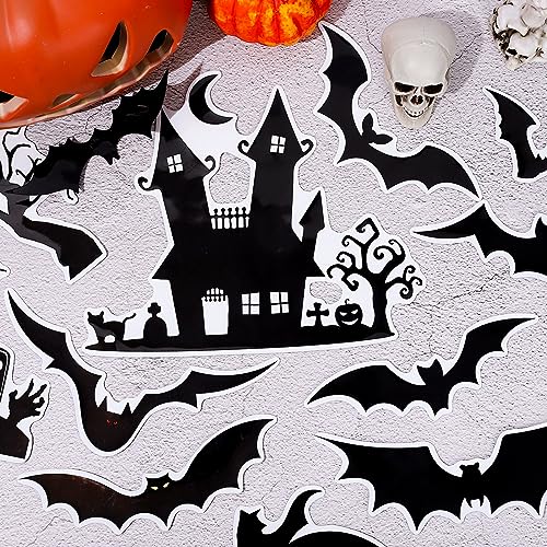 Halloween Refrigerator Magnets 16-Pack Black Bat Decor for Fridge & Magnet Surfaces