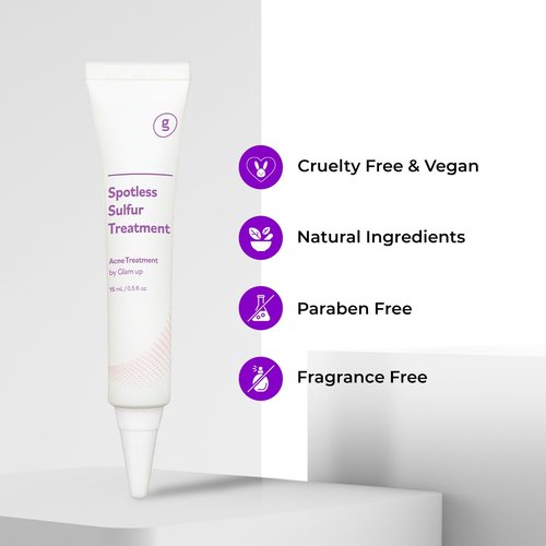 GLAM UP Spotless 10% Sulfur Treatment Serum - Fast Healing for Pimples & Acne | 15mL (0.5 fl. oz.)