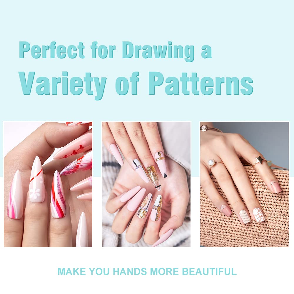 YIHUALE Nail Art Design Pen Painting Tools - DIY Manicure & Professional Salon Set (Blue and White)