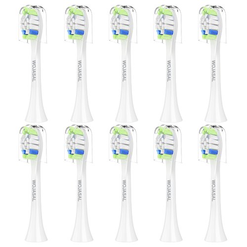 Replacement Toothbrush Brush Heads Compatible with Philips Sonicare Electric Toothbrushes with Click-on System Dupont Bristles for Optimal Plaque Remove, Pack of 10, White