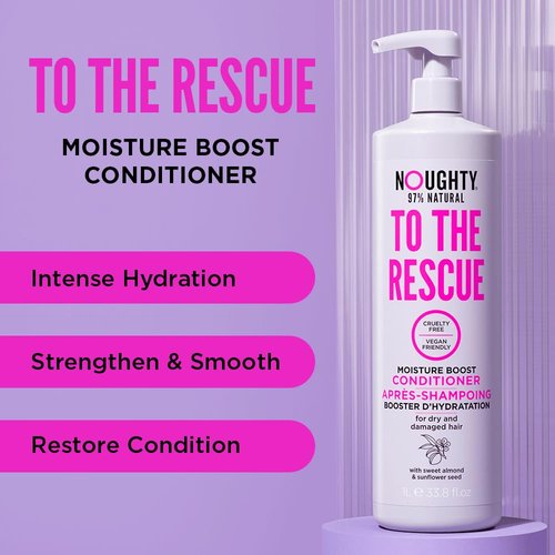 Noughty Moisture Boost Conditioner - 97% Natural Hydrating Formula for Dry Hair | 33.8 fl. oz.