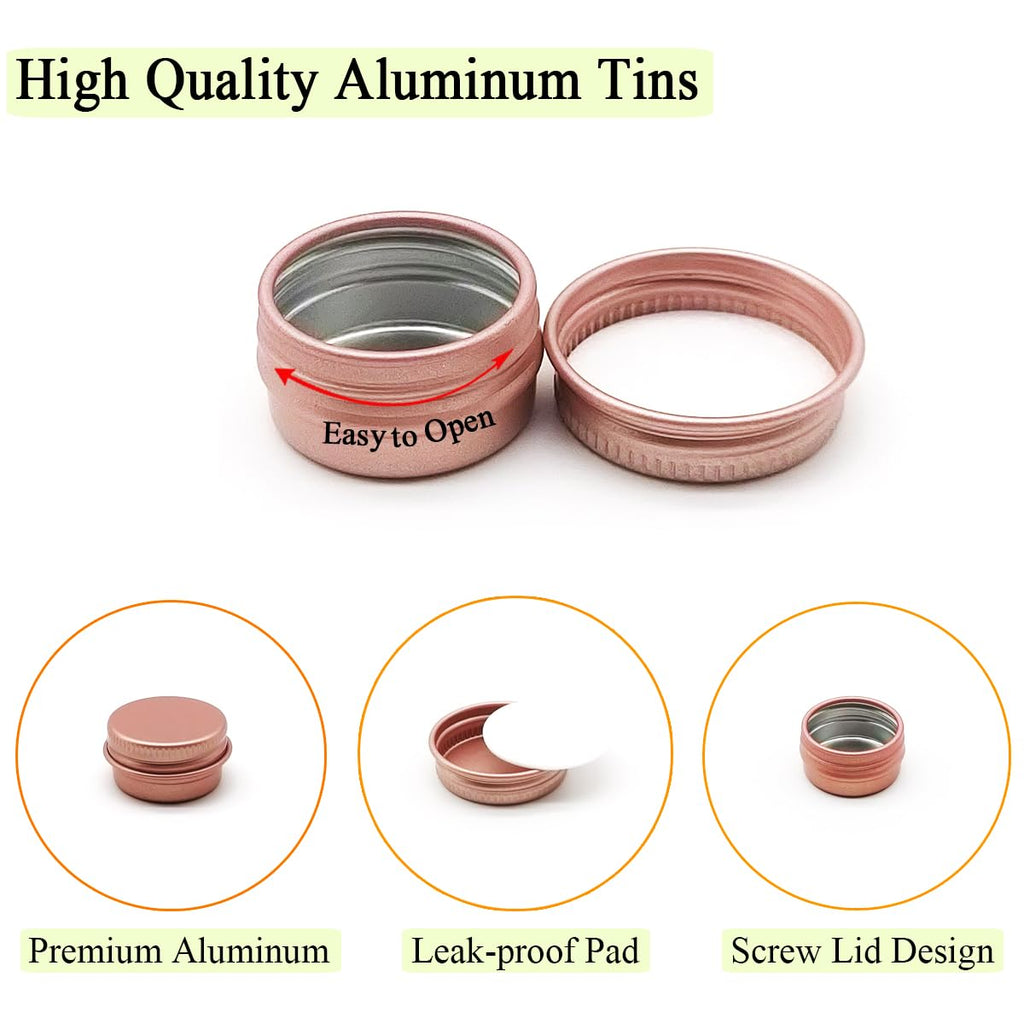 Wopanxye 30pack 5ml Lip Balm Tin Cans, 5g Aluminum Makeup Sample Containers with Screw Lid, Empty Metal Tins Pot Storage Travel Jars for Cosmetic Cream Candle Tea Nail DIY Paints, 5 Gram Small Tins