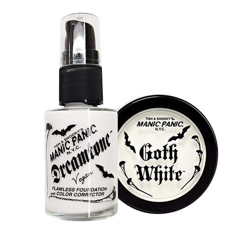 MANIC PANIC White Liquid Foundation Bundle with Goth White Cream to Powder Foundation