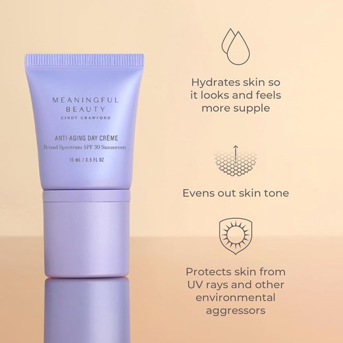 Meaningful Beauty Anti-Aging Skincare Trio - Travel Size 3-Piece Starter Kit for Women with Youth Activating Melon Serum, Day Creme & Eye Cream