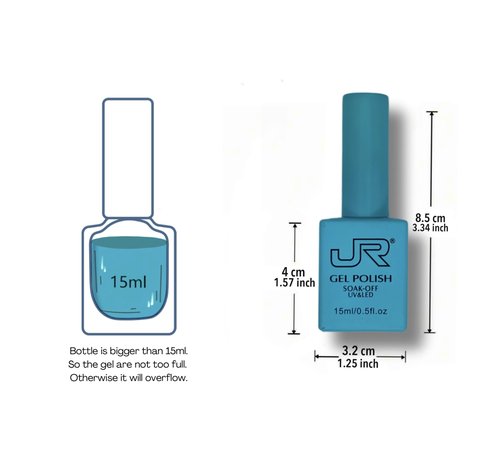 JRGel Nail Polish Set 6 Colors x 15ml- Professional Soak Off UV Gel Polish Set, Long Lasting Color for Home & Salon Manicure, Nails Art, Kit de Esmaltes para Uñas en Gel Profesional, Gift for Woman.D