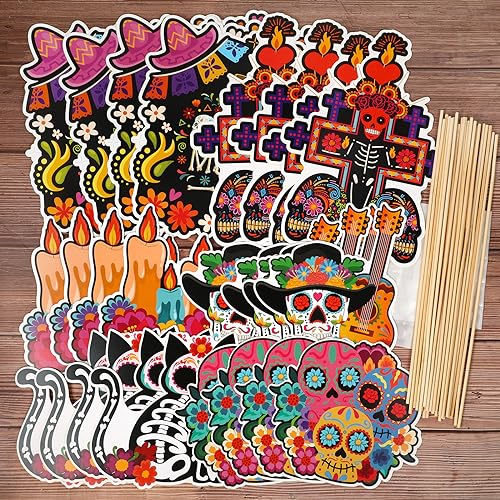 Day of the Dead Table Centerpieces Set of 24 for Mexican Themed Parties