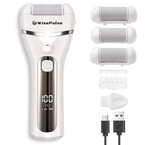 Electric Foot Callus Remover: Rechargeable Portable Electronic Foot File Callus Remover, Electric Callus Remover for Feet with 3 Rollers, IPX6 Waterproof Foot Care for Dead,Cracked Dry Skin