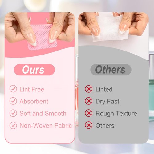 Skiennix Lint-Free Nail Wipes - 540PCS Super Absorbent Nail Polish Remover & Eyelash Extension Wipes