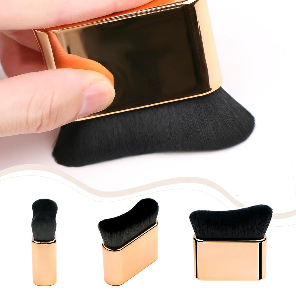 UNIMEIX Self Tanner Brush - Kabuki Applicator for Flawless Spray Tan Blending | Light Gold