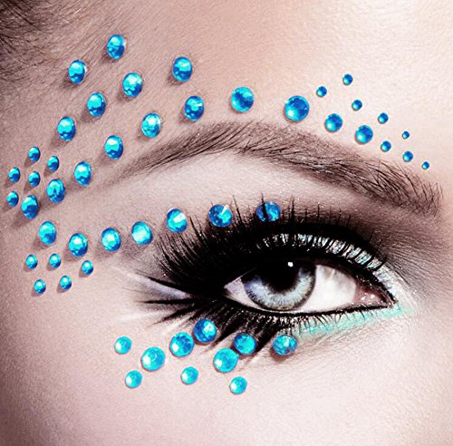 Purple Flatback Rhinestones Self-Adhesive Crystal Gems for Face Body Nails Makeup - 91 pcs