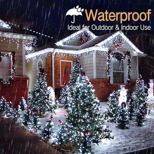 Wide Angle Christmas String Lights - Cool White, 100 LED Connectable, Indoor & Outdoor Decor