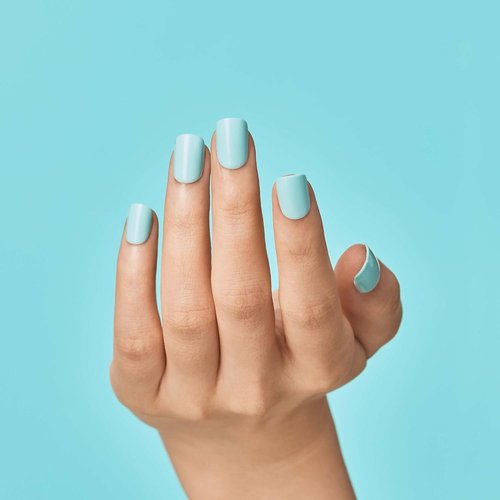 KISS imPRESS Color Press-On Manicure - Gel Nail Kit with PureFit Technology | Short Length, Mint To Be, Polish-Free Solid Color, Includes Prep Pad & Mini File