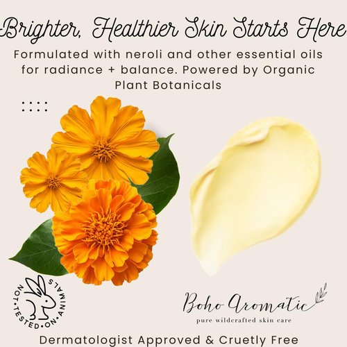 Boho Aromatic Calendula Nourishing Face Cream for Dry Skin, Natural & Organic Facial Cream, Hydrating and Moisturizing skin care product, Vegan Face Cream, calendula face cream, Facial Moisturizer