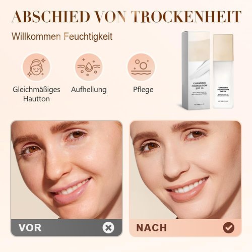 Skiennix Color Changing Foundation - Lightweight Liquid Concealer for Mature Skin | Universal Tone (1pc)