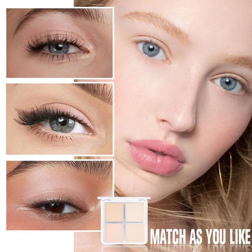 Kaely Powder Eyeshadow Quad - Vanilla Nude Beige Matte & Shimmer Palette for Mature Skin | Pigmented & Waterproof