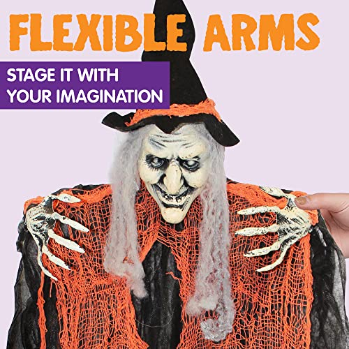 Halloween Hanging Ghosts Set - 3 Animated Outdoor Decorations for Porch Yard Garden