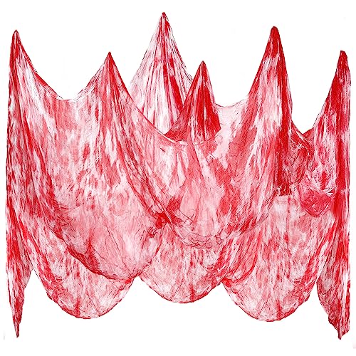 Halloween Red Bloody Creepy Cloth 500 x 87 Inch - Spooky Gauze for Haunted House Decorations - Variation of THIS listing